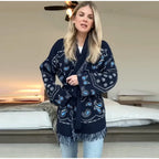 Women’s Geometric Tassel Cardigan