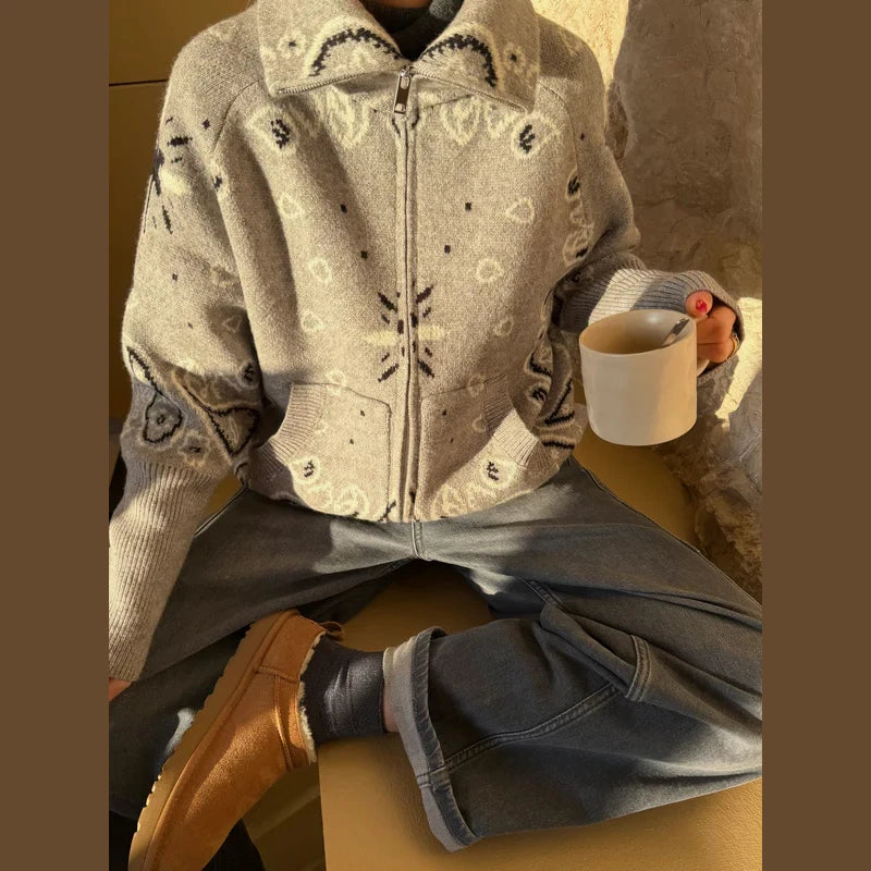 Women’s Jacquard Zip Cardigan