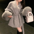 Aureline Fox Fur Wool Coat