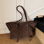 Mirella Suede Buckle Tote Bag