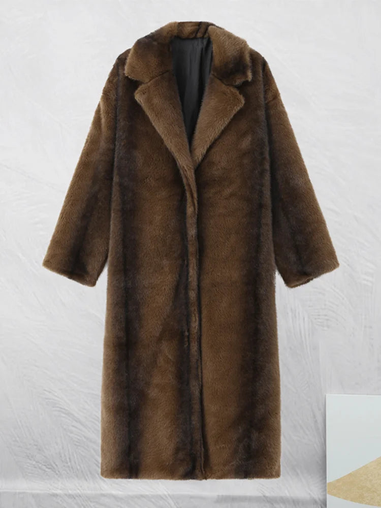 Colette Long Plush Faux Fur Coat