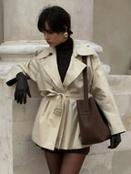 Women’s Belted Short Trench Coat