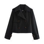 Vintage Cropped Double-Breasted Jacket
