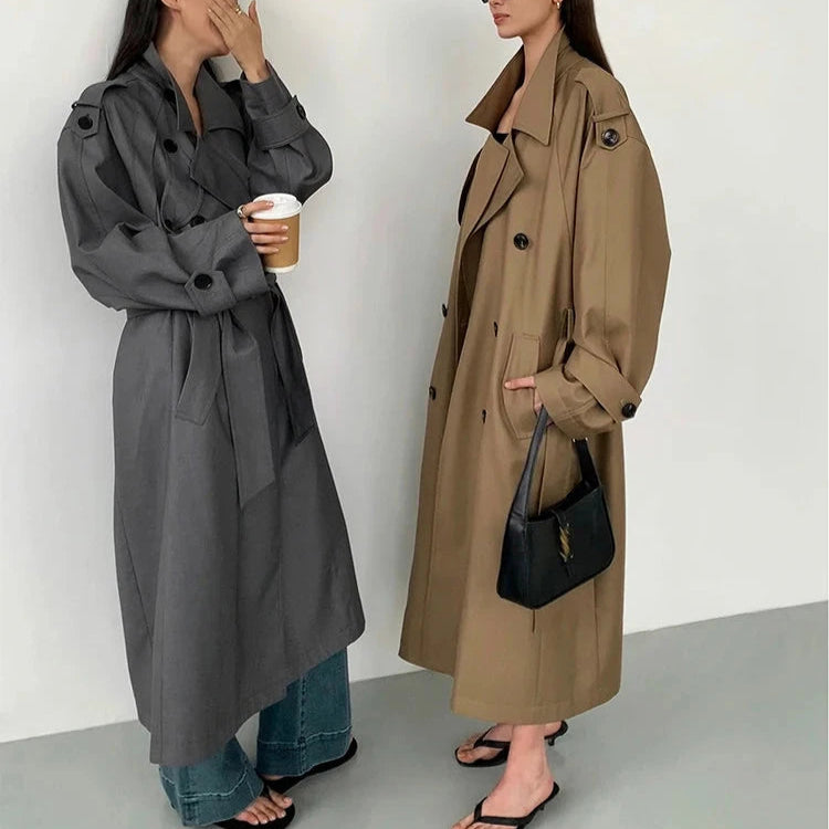 Gema Oversized Khaki Trench Coat