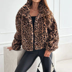 Zarae Leopard Print Cardigan Coat