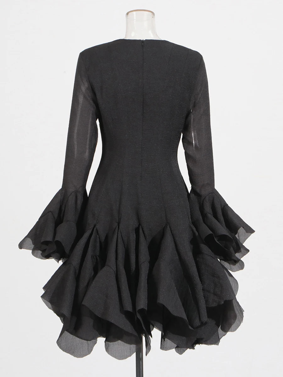 Women’s High Waist Ruffle Dress