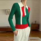 Sophia Contrast Button Knit Sweater