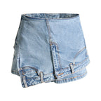 Irregular Denim Shorts
