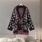 Women’s Jacquard Tassel Cardigan