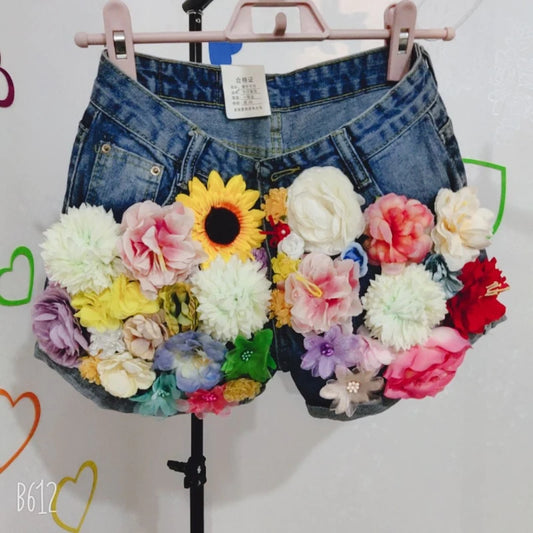 Floral Sequins Shorts