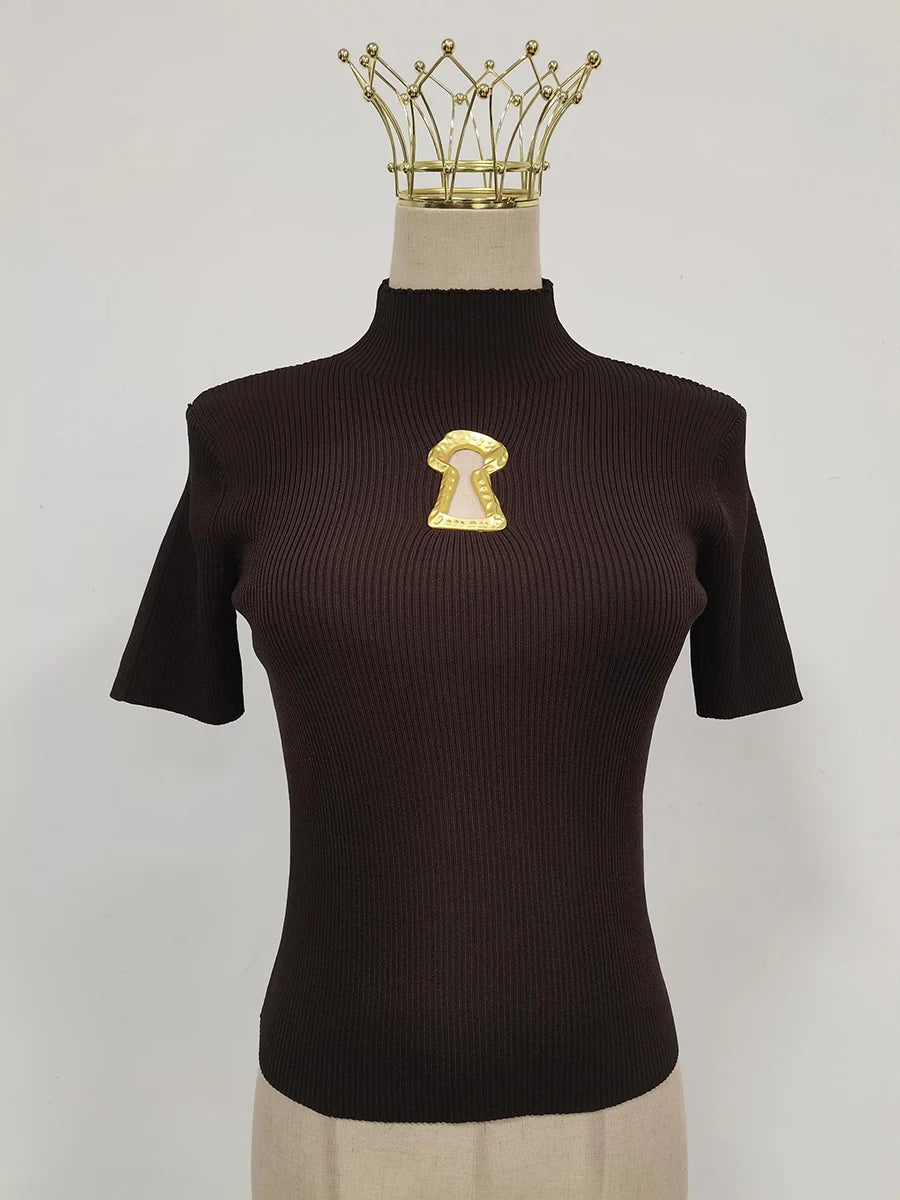 Women’s Turtleneck Buckle T-Shirt