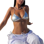 Metallic Silver Bra