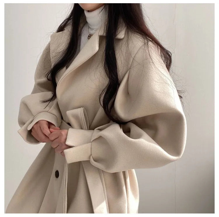 Isadora Lace-Up Wool Coat