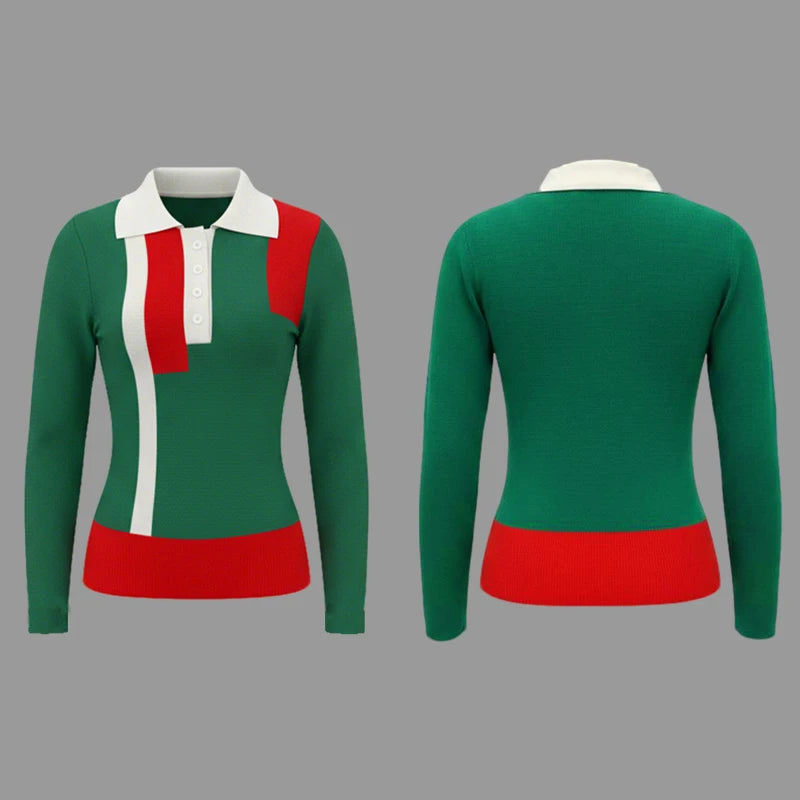 Sophia Contrast Button Knit Sweater