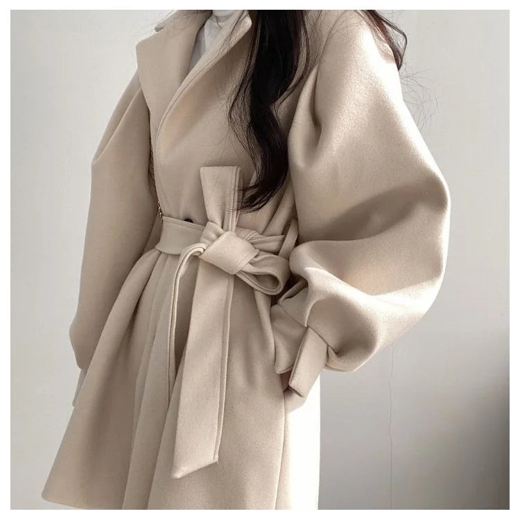 Isadora Lace-Up Wool Coat