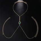 Green Crystal Chest Chain