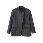 Irregular Check Blazer Jacket