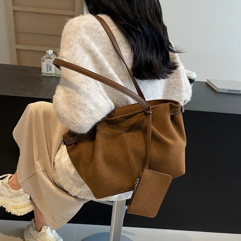 Maribel Suede Bucket Tote