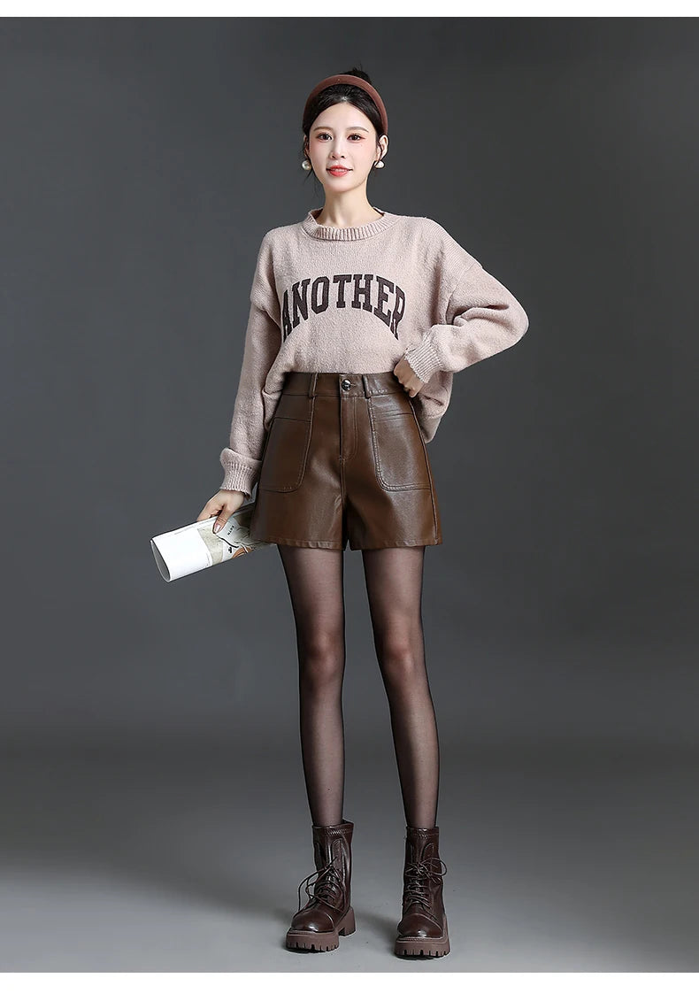 Women’s Leather Bermuda Shorts
