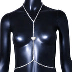 Rhinestone Heart Chest Necklace