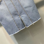 Vintage A-Line Denim Midi Skirt