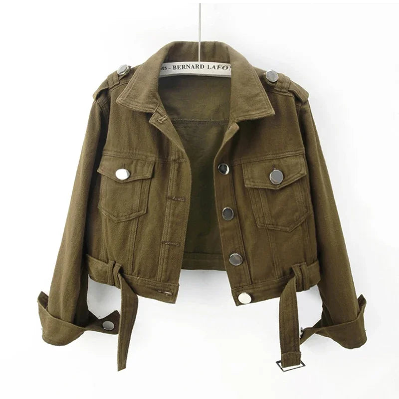 Women’s Army Green Denim Jacket
