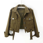 Women’s Army Green Denim Jacket