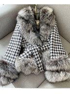 Montelle Tweed Fur Coat