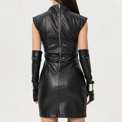 Skinny Leather Mini Dress