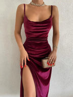 Elegant Velvet Midi Dress