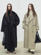 Aurelia Oversized Double-Breasted Trench Coat