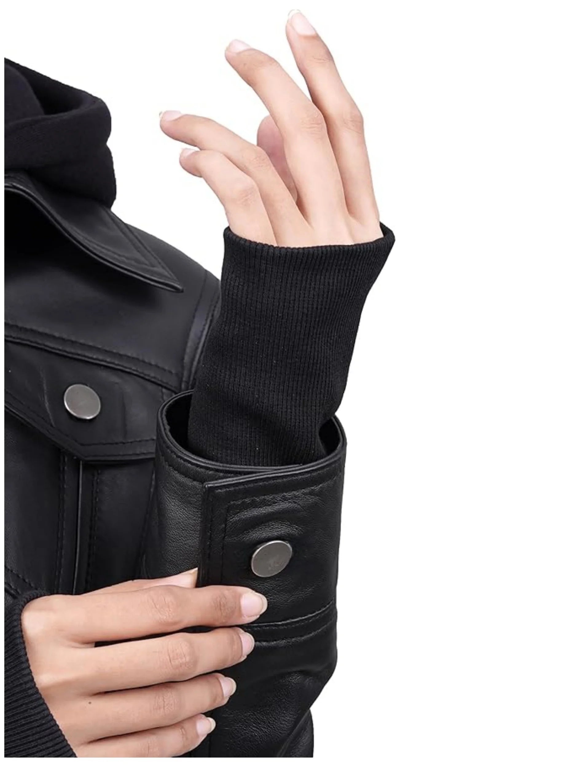 Raven Hooded Moto Jacket