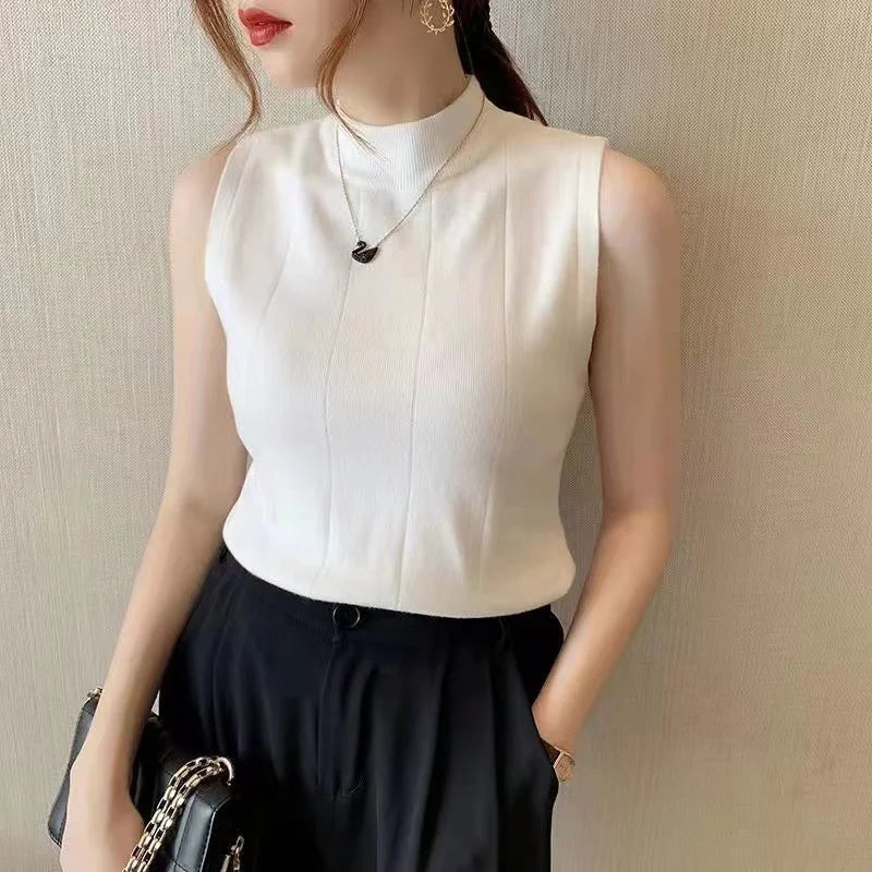 Sleeveless Solid Blouse