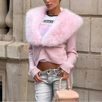 Elowen Fur Collar Cardigan