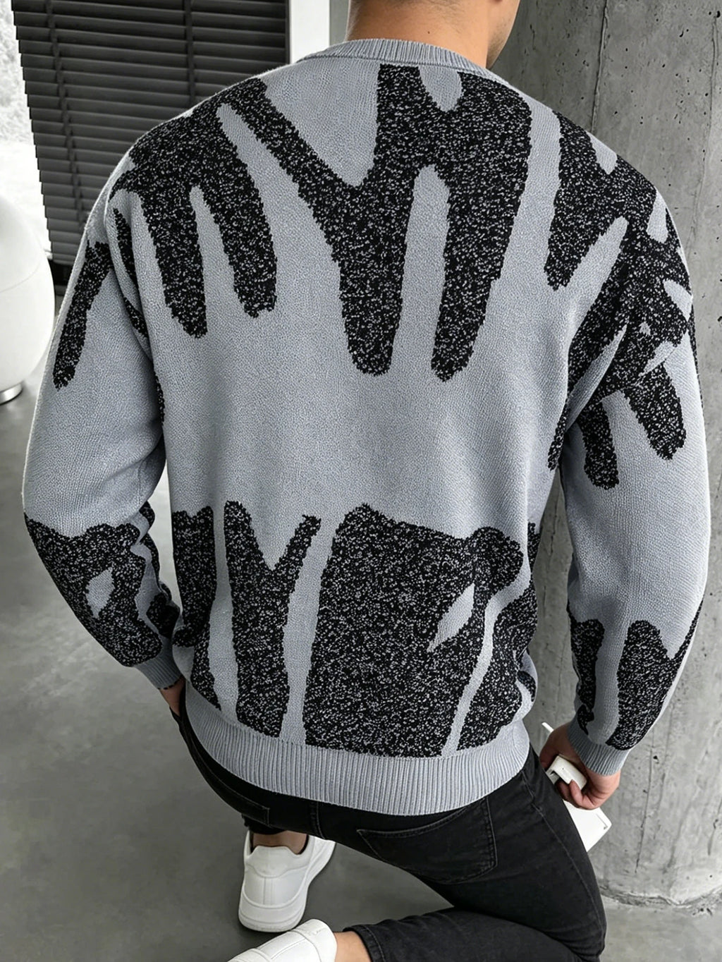 Milo Abstract Jacquard Knit Sweater
