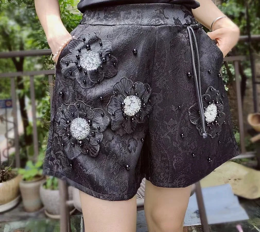 Flowers Stitch Shorts