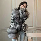 Montelle Tweed Fur Coat