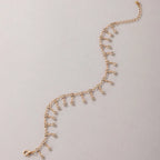 Rhinestones Tassel Anklet