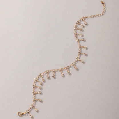 Rhinestones Tassel Anklet