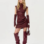 Skinny Leather Mini Dress