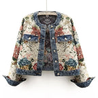 Retro Jacquard Denim Jacket