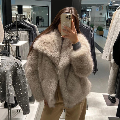 Puffy fur coat clearance