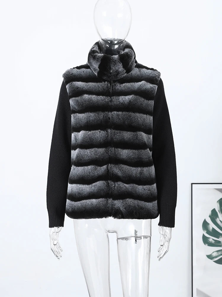Faux Fur Paneled Jacket