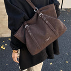 Mirella Suede Buckle Tote Bag