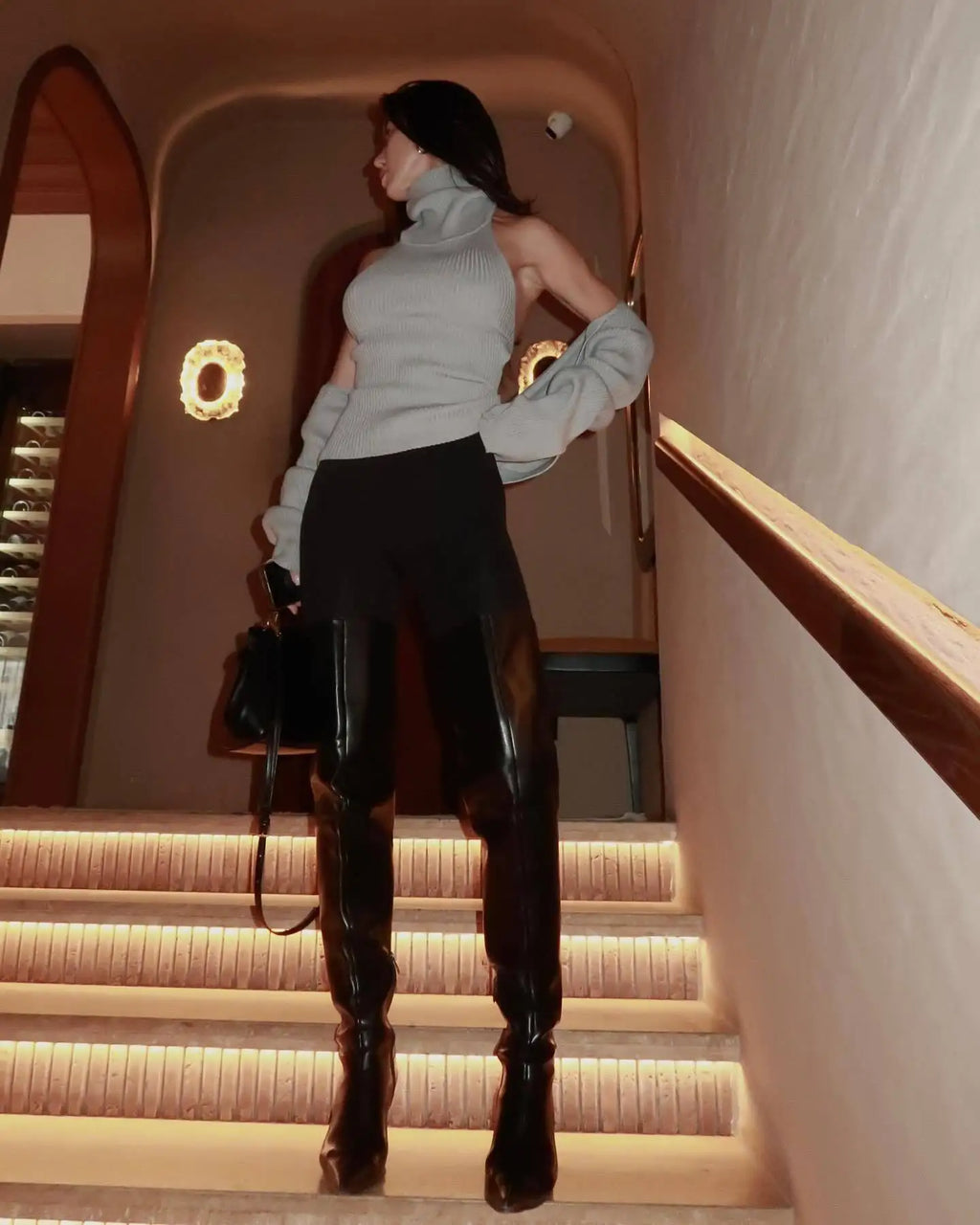 Women’s Backless Knit Turtleneck Vest