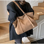 Mirella Suede Buckle Tote Bag