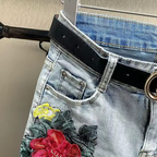 Flower Denim Shorts