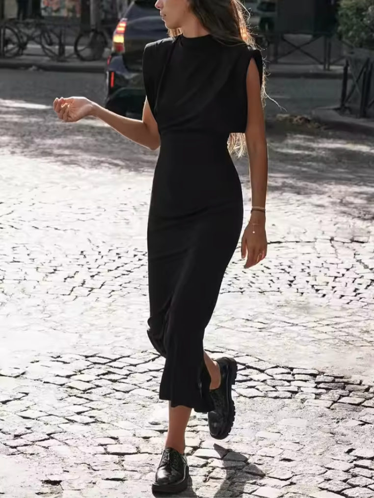 Elegant Black Midi Dress