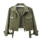 Women’s Army Green Denim Jacket
