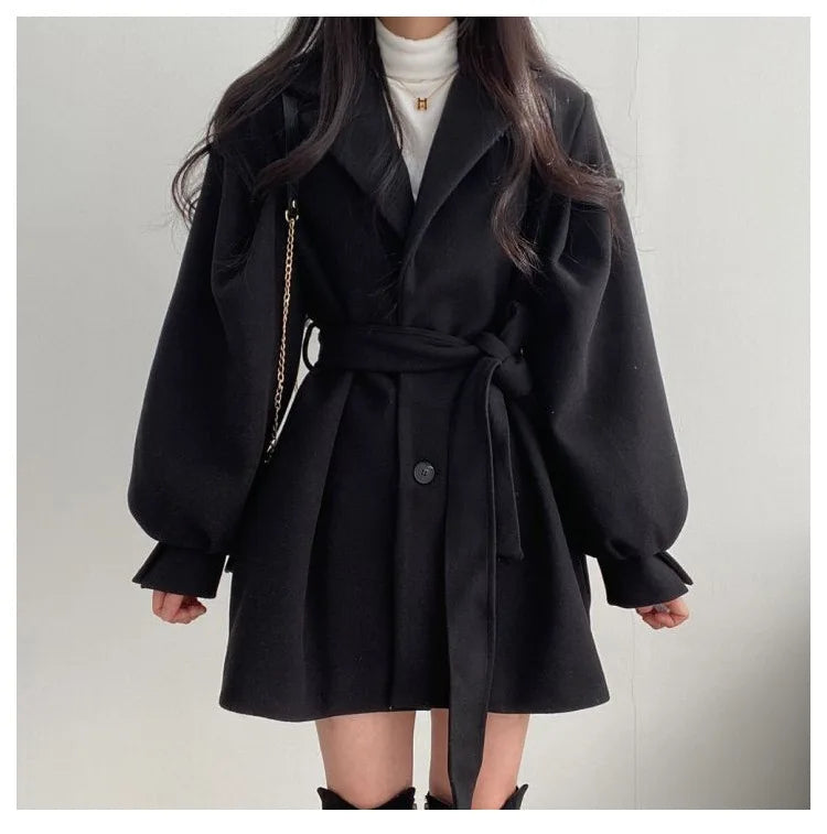 Isadora Lace-Up Wool Coat